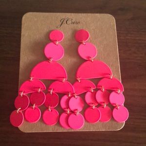 J. Crew hot pink chandelier earrings